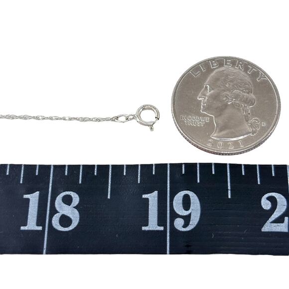 Rope Chain Link Chain Necklace | Vintage Sterling Silver 925 | 19" - Picture 2 of 3